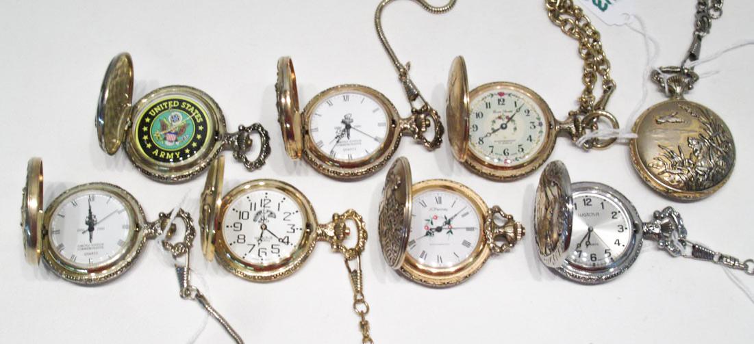 Appraisal: EIGHT HUNTER CASE POCKET WATCHES three with jewel movements five