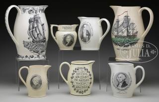 Appraisal: GROUP OF SEVEN REPRODUCTION JUGS Well known reproduction of the