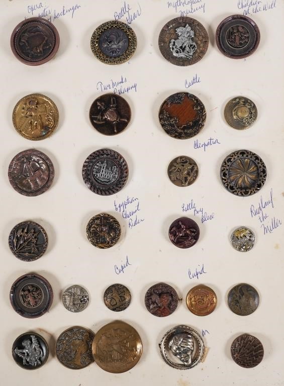 Appraisal: Collection of antique mixed metal raised relief cameo buttons total