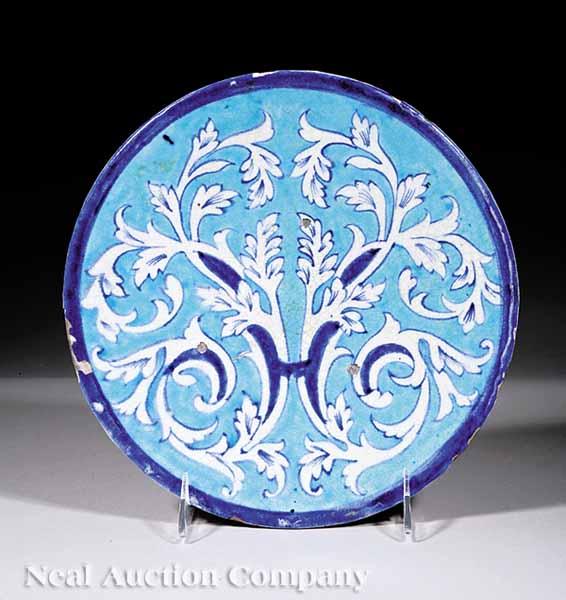 Appraisal: A Spanish Colonial Majolica Plate th c probably Peru having