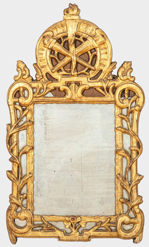 Appraisal: LOUIS XV PROVINCIAL GILTWOOD MIRROR x in Estimate -