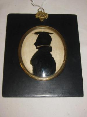 Appraisal: H GIBBS A Scholar oval silhouette profile to the left