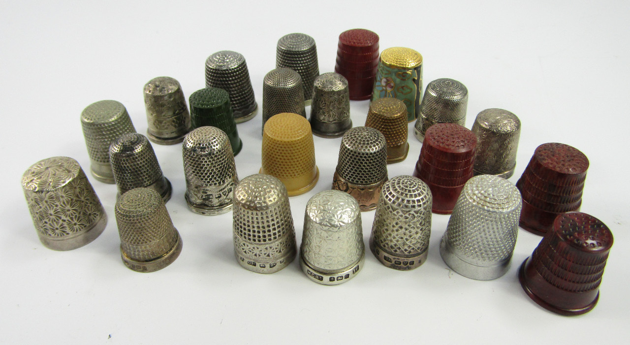 Appraisal: Victorian and later silver thimbles including Charles Horner plated Bakelite