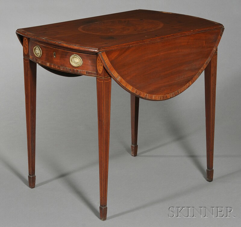 Appraisal: Federal Mahogany Inlaid Pembroke Table probably Baltimore Maryland c old