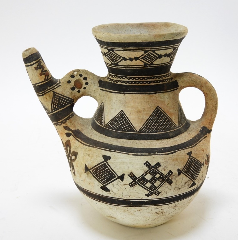 Appraisal: C AMERICAN INDIAN ZUNI TRIBE HANDLED VESSEL Southwest United States