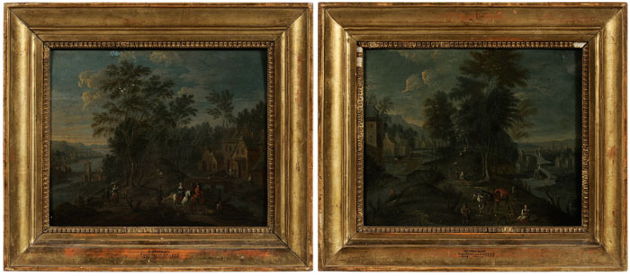 Appraisal: Follower of Theobald Michau Flemish - Two River Landscapes towns