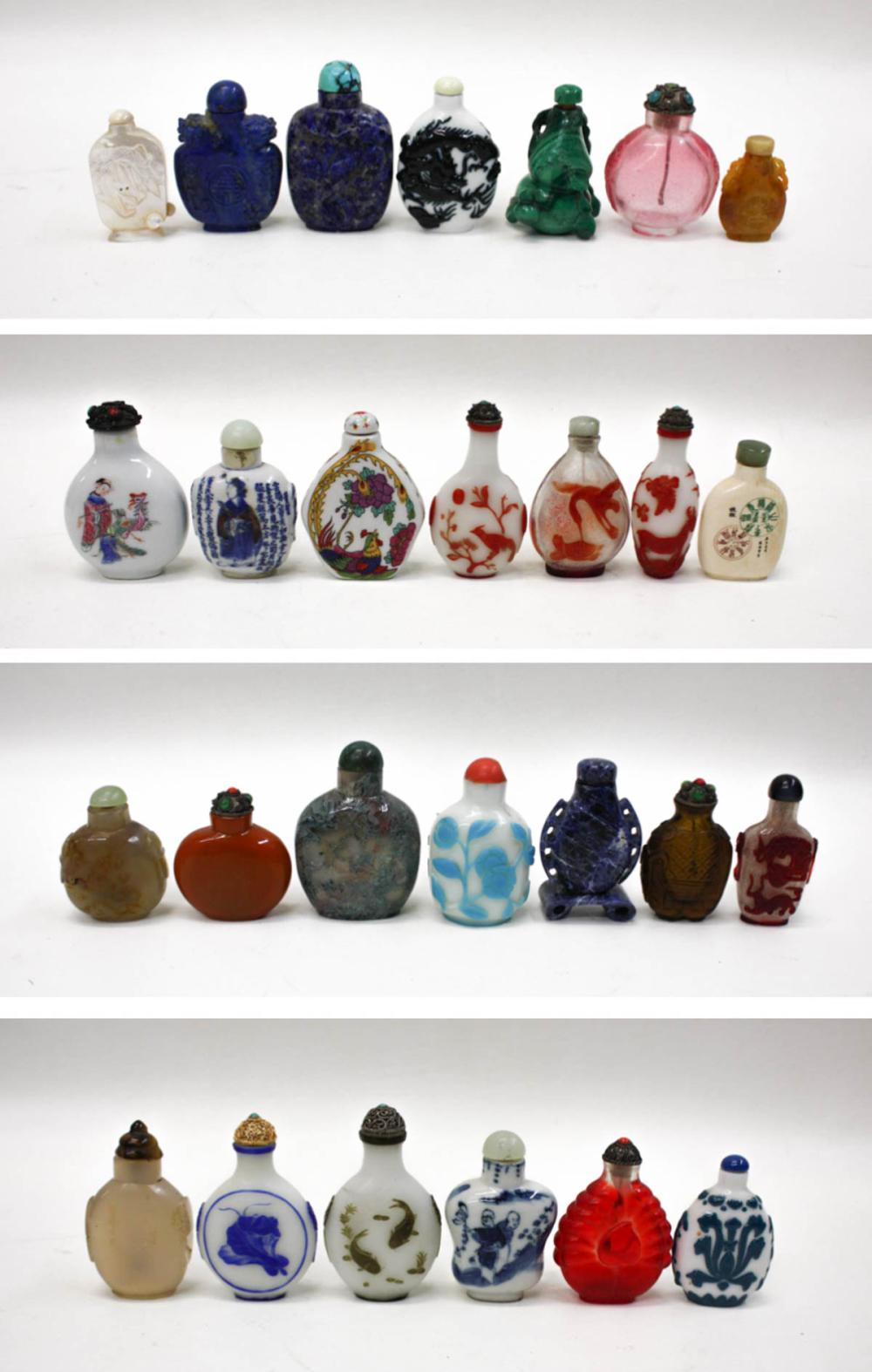 Appraisal: CHINESE SNUFF BOTTLE COLLECTION total bottles including those of porcelain