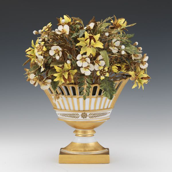 Appraisal: GORHAM FLEURS DES SIECLE LARGE JARDINIERE WITH FLOWERS BY JANE