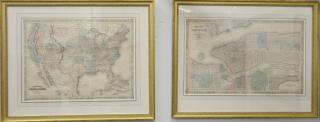 Appraisal: Four double folio handcolored engraved maps including Johnson's map of