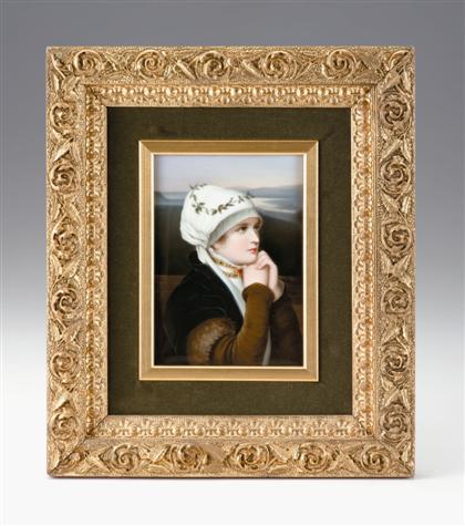 Appraisal: Berlin porcelain plaque depicting a woman th century Plaque H