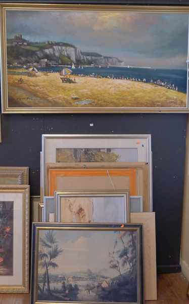 Appraisal: LARGE QUANTITY OF FRAMED REPRODUCTION PRINTS AND A LARGE COASTAL