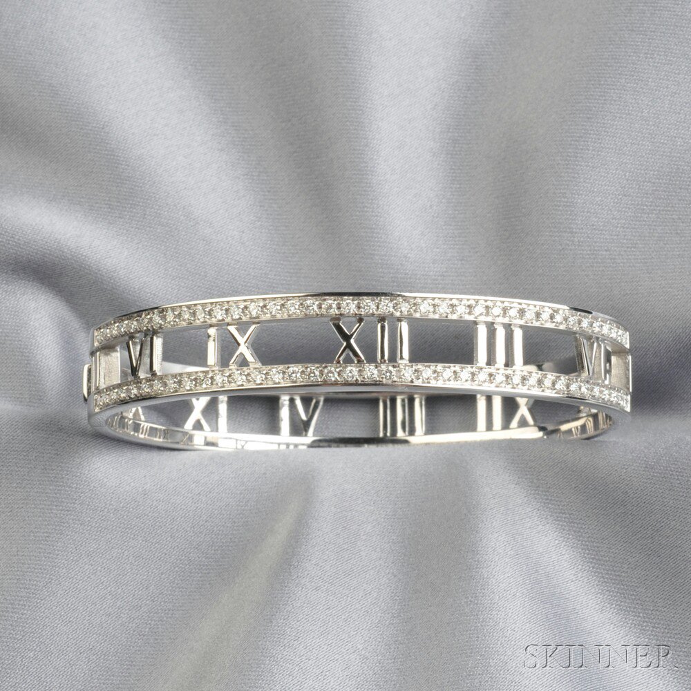 Appraisal: kt White Gold and Diamond Atlas Bracelet Tiffany Co with