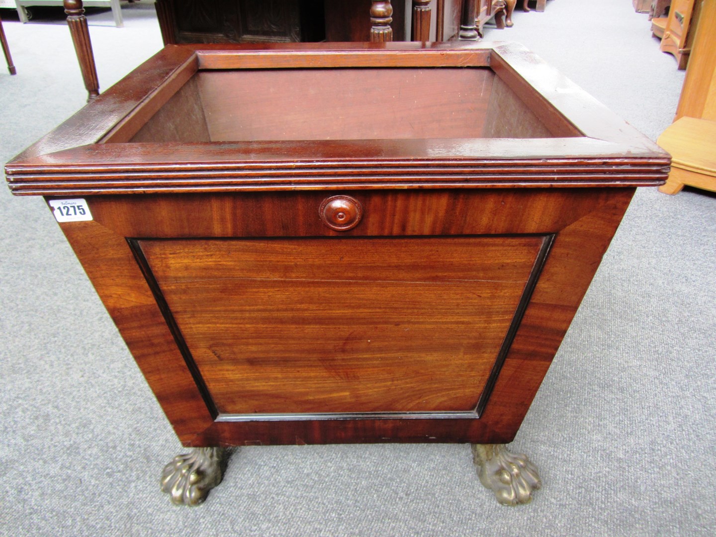 Appraisal: A Regency mahogany wine cooler of tapering square form on