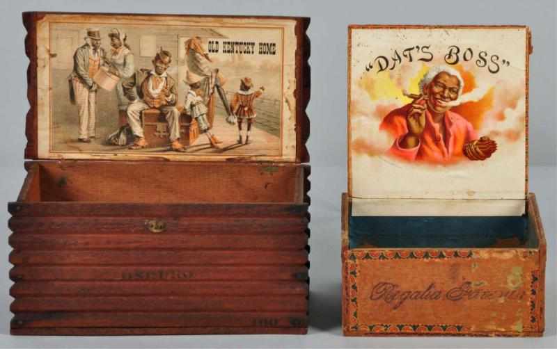 Appraisal: Lot of Rare Black History Cigar Boxes Description Includes Dat's