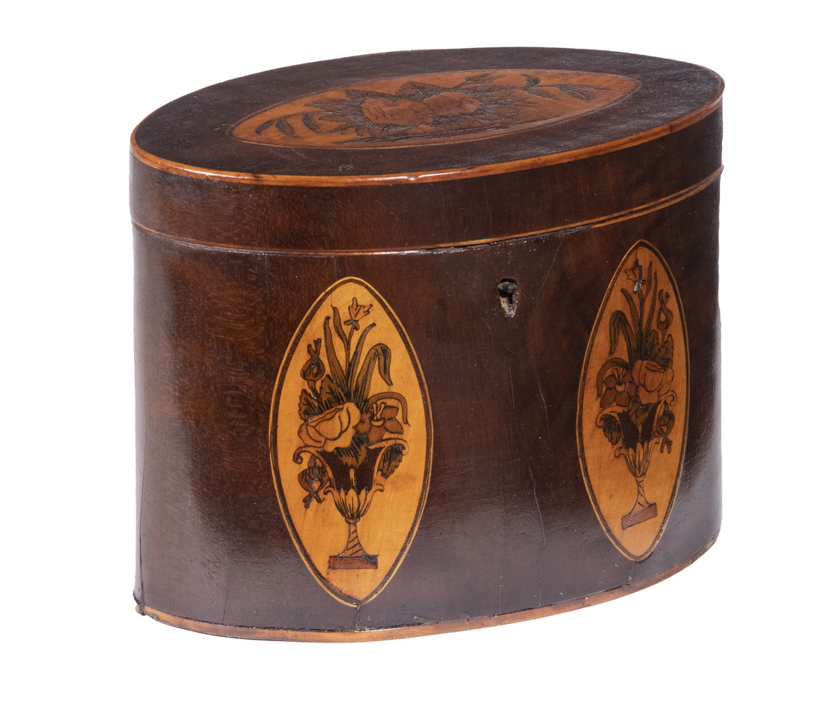 Appraisal: GEORGE III OVAL TEA CADDY Late th - Early th