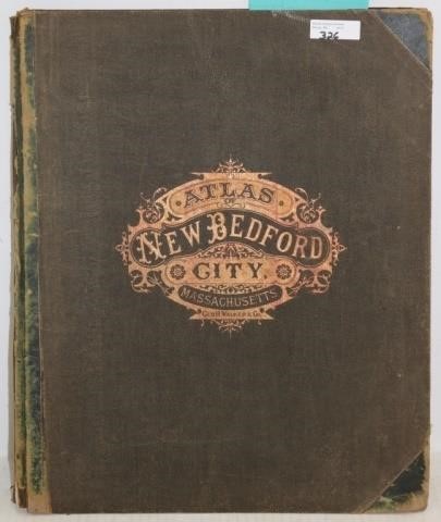 Appraisal: NEW BEDFORD CITY ATLAS ORIGINAL BINDING LOOSE SPINE SCUFFED CORNERS