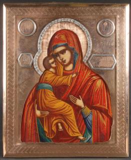 Appraisal: RUSSIAN ICON VLADIMIR MOTHER OF GOD A RUSSIAN ICON OF