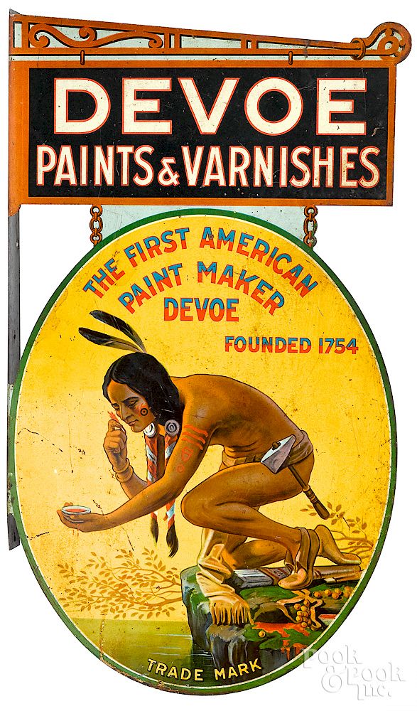 Appraisal: Scarce Devoe Paints Varnishes advertising sign Scarce Devoe Paints Varnishes