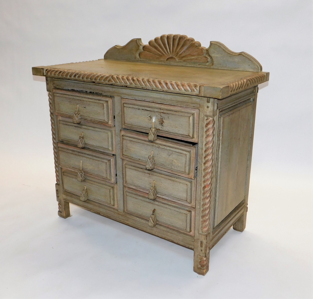 Appraisal: SOUTHWEST SPANISH MISSION STYLE DRAWER DRESSER United States th CenturyScrolled