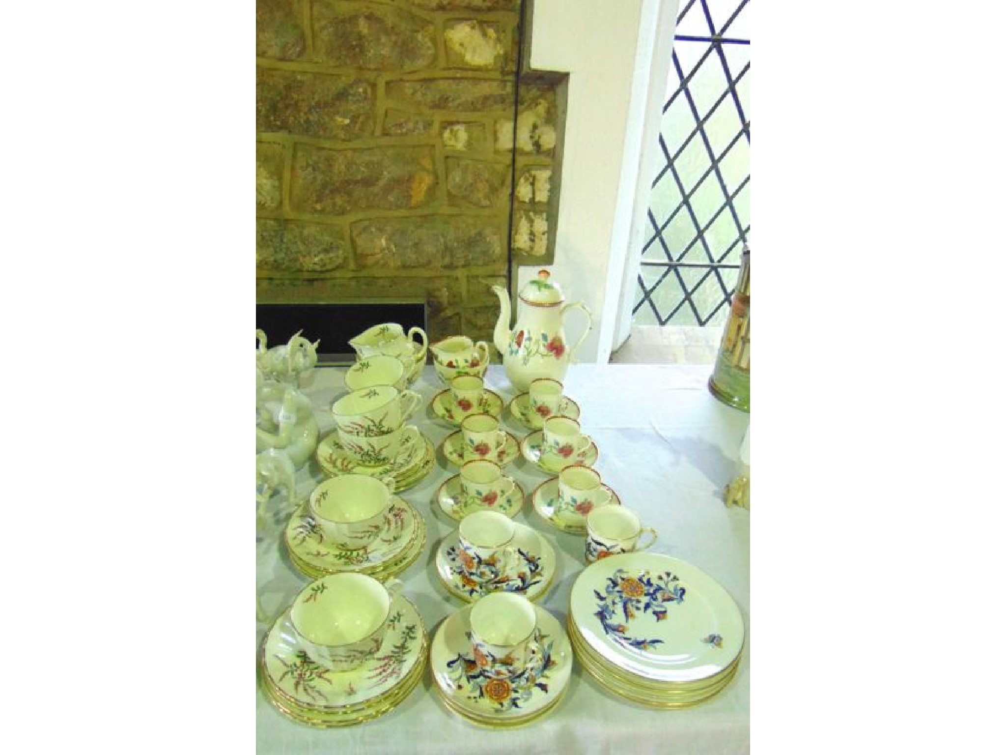 Appraisal: A Royal Worcester Astley pattern coffee set comprising coffee pot