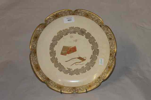 Appraisal: A JAPANESE SATSUMA DISH with slightly waved border having gilt