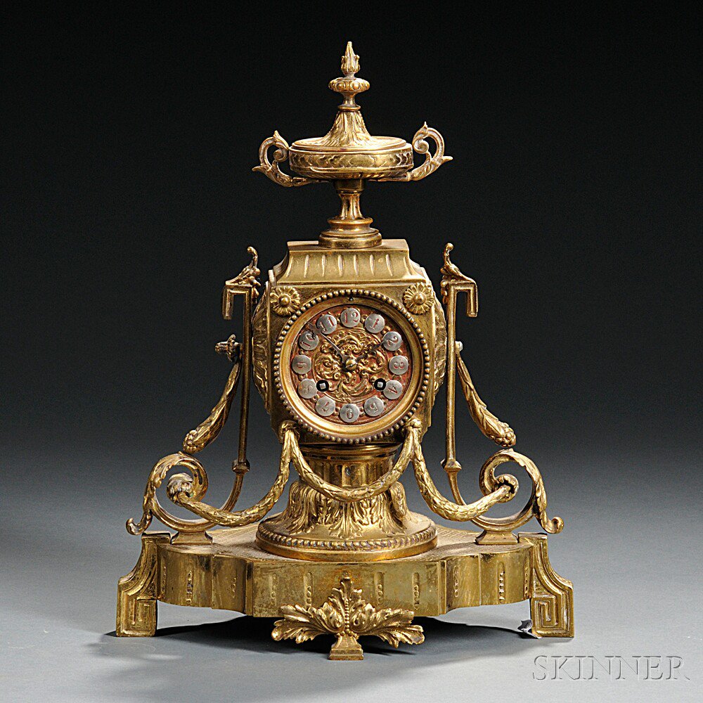 Appraisal: French Renaissance Revival Shelf Clock c the cast brass clock