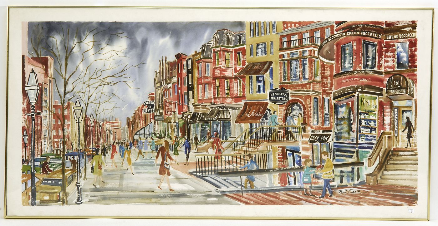 Appraisal: PAUL D SHEAAmerican - View of Newbury Street Boston Signed