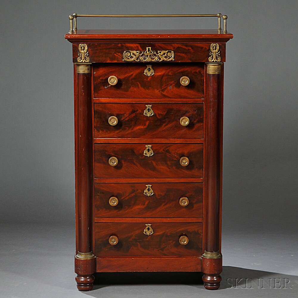 Appraisal: Louis Philippe-style Mahogany Chest of Drawers early th century with