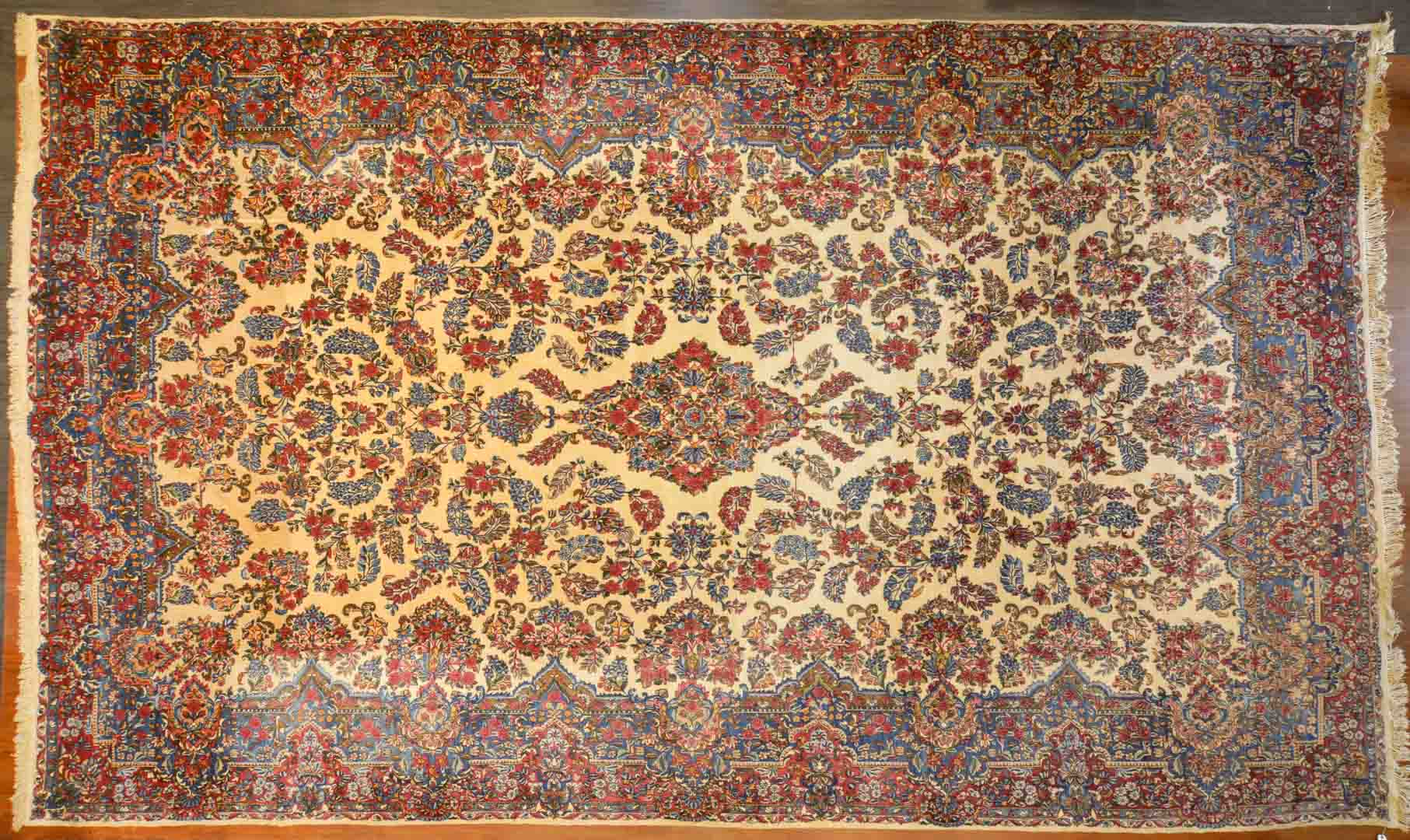 Appraisal: Semi-antique Kerman carpet approx x Iran circa Condition Good condition