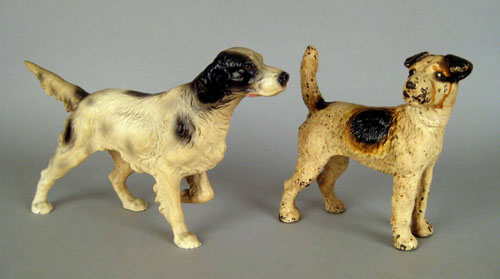 Appraisal: Two cast iron dog doorstops h and h