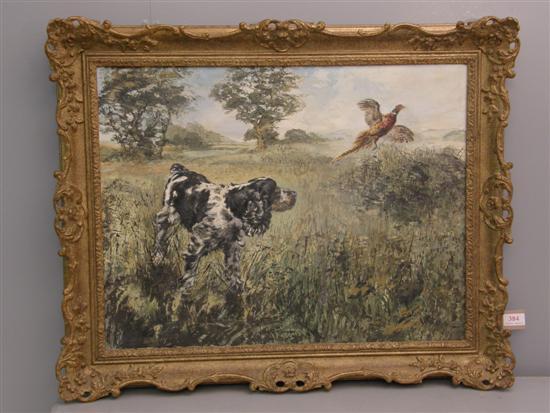 Appraisal: Henry Wilkinson British th century 'Spaniel chasing a pheasant' signed