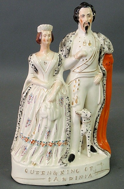 Appraisal: Staffordshire figural group of the Queen and King of Sardinia