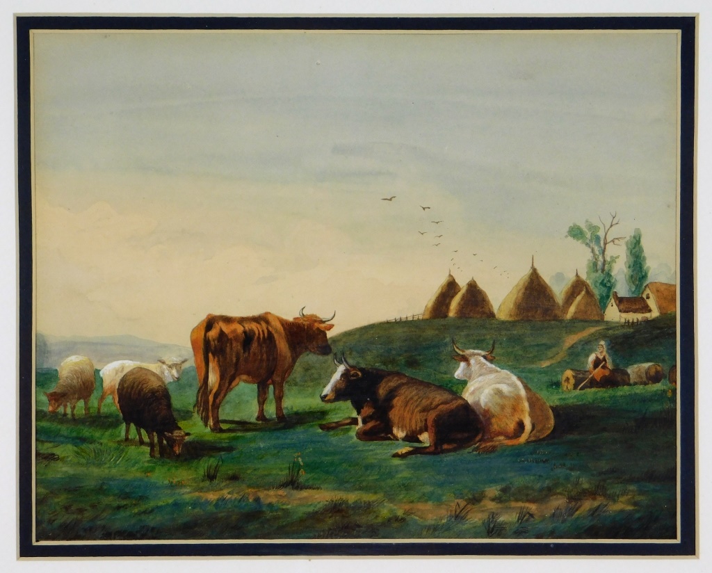 Appraisal: CHARLES FRANKLIN PIERCE PASTORAL COW LANDSCAPE Massachusetts New Hampshire -