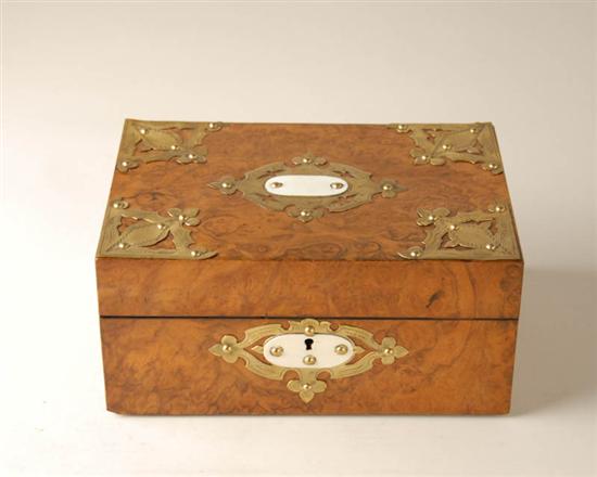 Appraisal: A th C Walnut Box having burled veneer to the