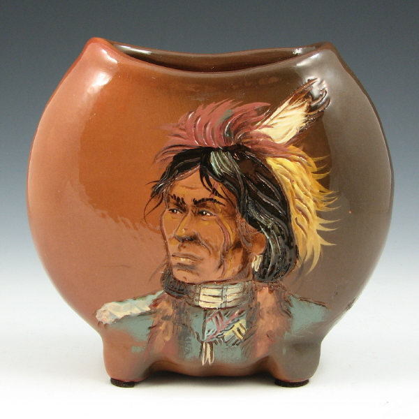 Appraisal: Wisecarver Native American Indian Pillow Vase Rick Wisecarver Native American