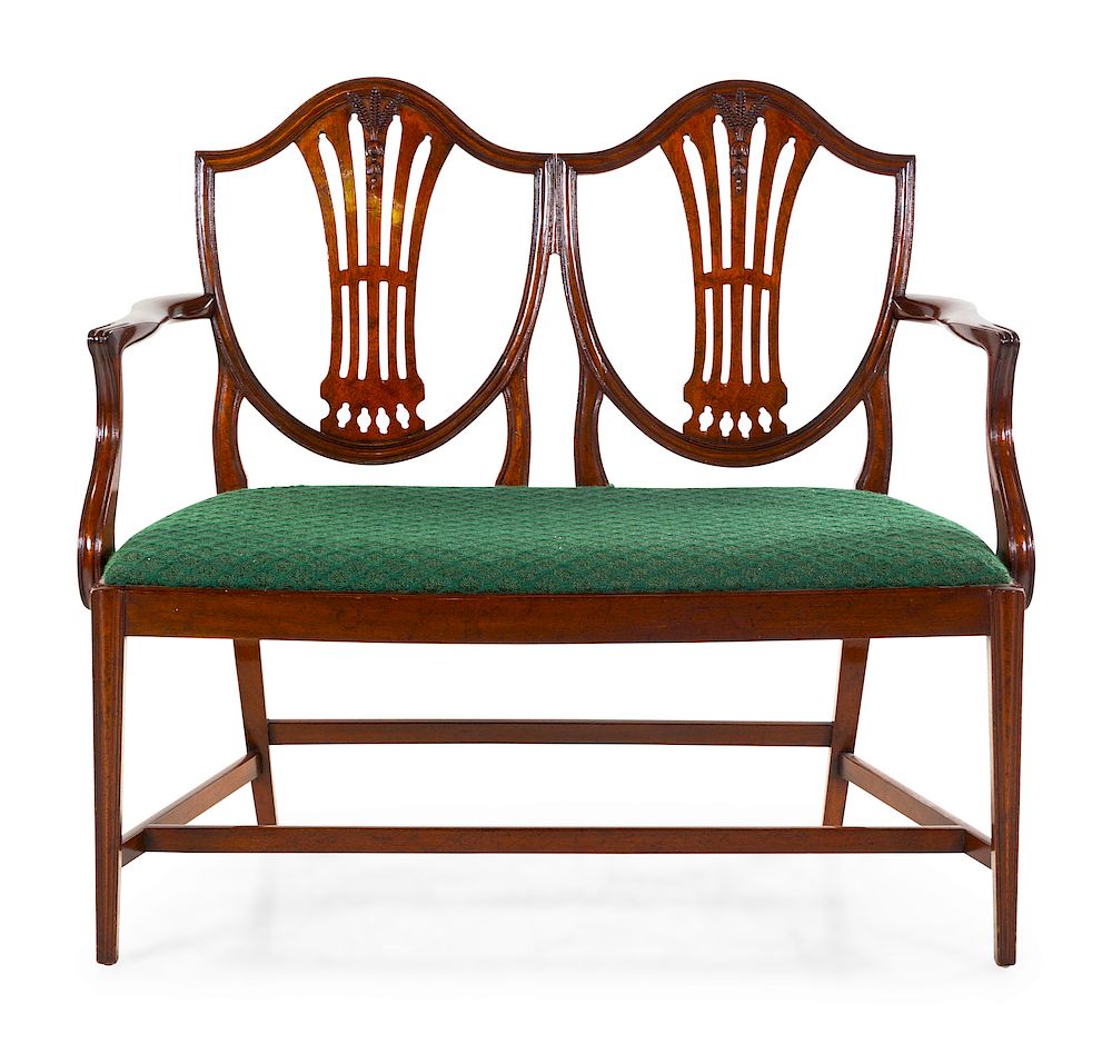 Appraisal: A George III Style Mahogany Double-Back Settee A George III