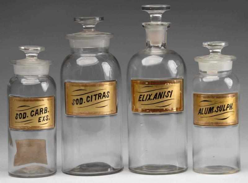 Appraisal: Lot of Glass Label Druggist Shop Bottles Description Circa to