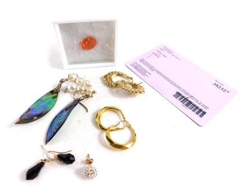 Appraisal: Various jewellery fire opal approx ct earrings ear studs etc