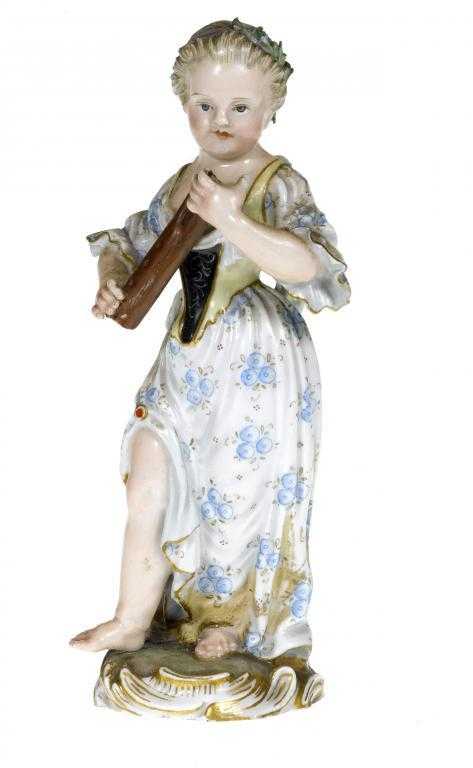 Appraisal: A MEISSEN FIGURE OF A GIRL in a yellow bodice