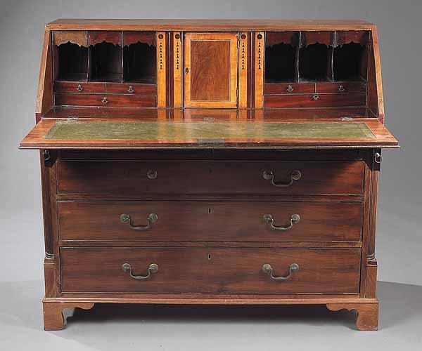 Appraisal: A George III Walnut Slant-Front Desk th c the molded