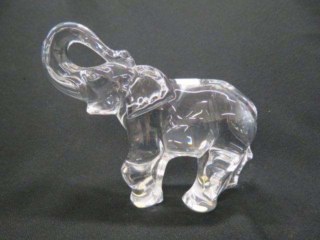 Appraisal: Baccarat Crystal Figurine Fan Elephant tall long signed excellent