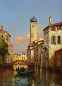 Appraisal: Yuri Zeleng Russian b Venetian Gondola ca Oil on canvas