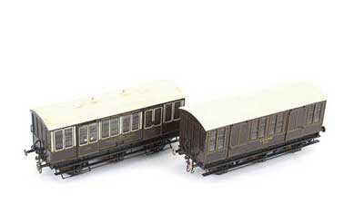 Appraisal: O Gauge Scratchbuilt pair of LNW -wheeled Wagons consisting of