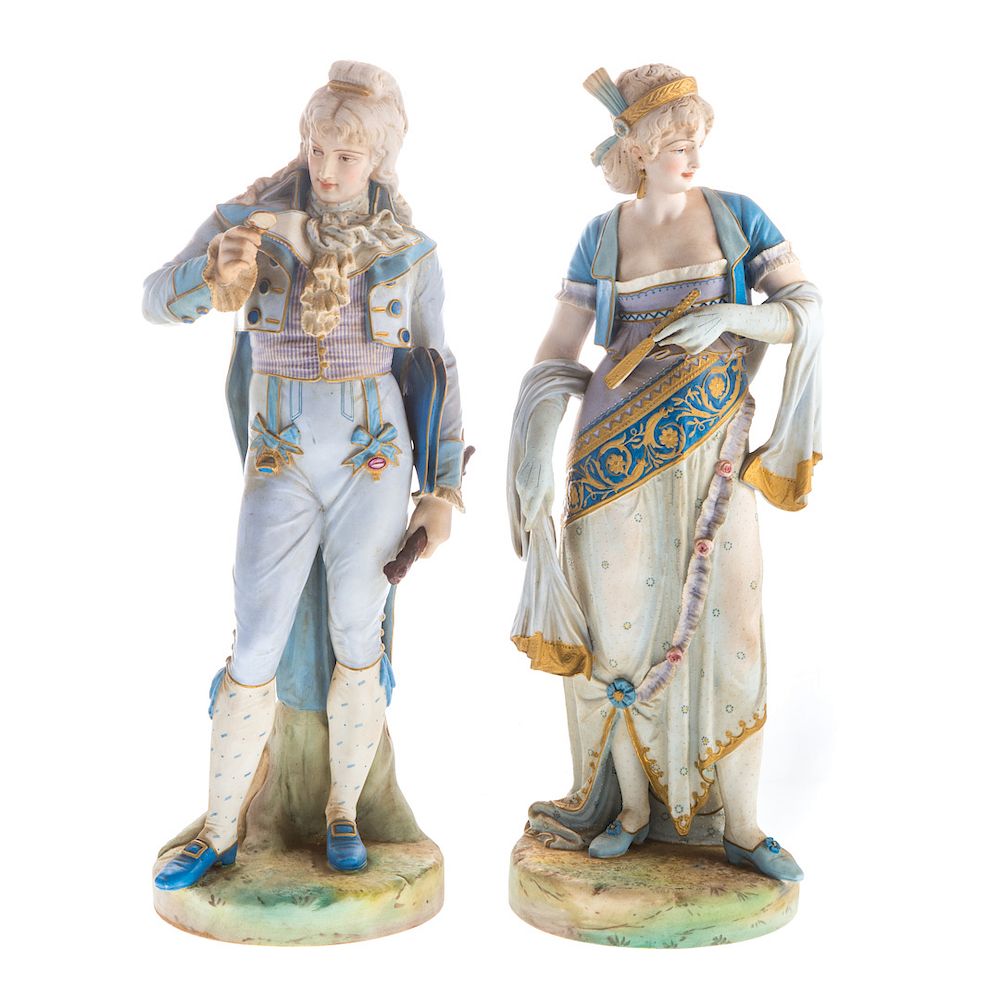 Appraisal: Pair Paul Duboy painted bisque porcelain figures second half- th