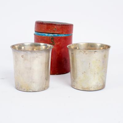 Appraisal: Two Dutch silver beakers circa of tapered cylindrical form nesting