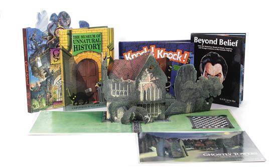 Appraisal: Children's horror pop-up flip-out books and play set Hawkins Colin