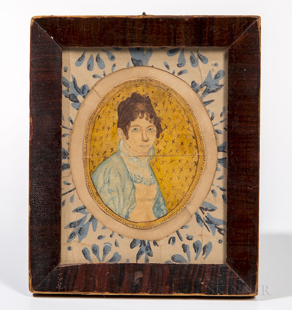 Appraisal: American School Early th Century Miniature Portrait of Alma Bradbury