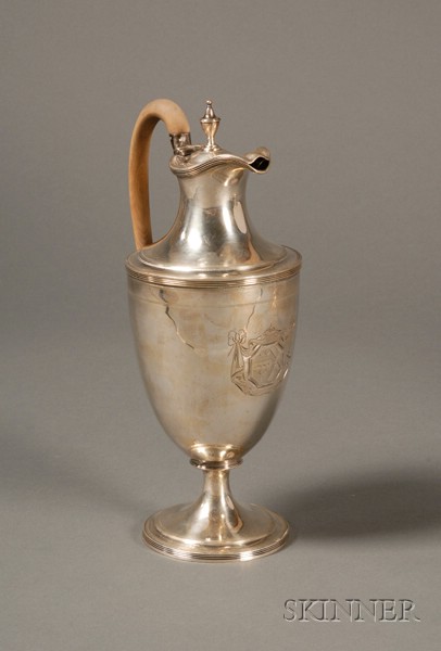 Appraisal: George III Silver Claret Jug London Henry Chawner maker urn