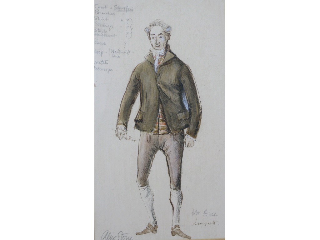 Appraisal: ALEX STONE A Costume Study depicting ' Mr Bree as