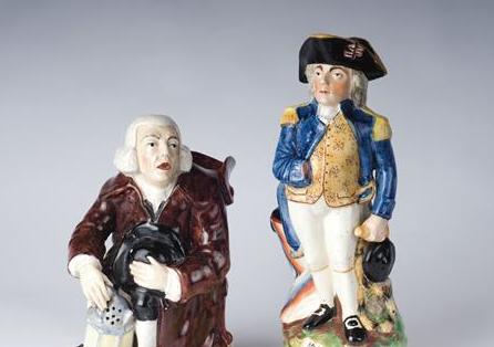 Appraisal: STAFFORDSHIRE FIGURAL TOBY JUG OF 'THE NIGHT WATCHMAN ' AND